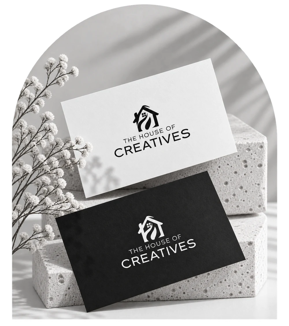 Black and white business card concept mockup